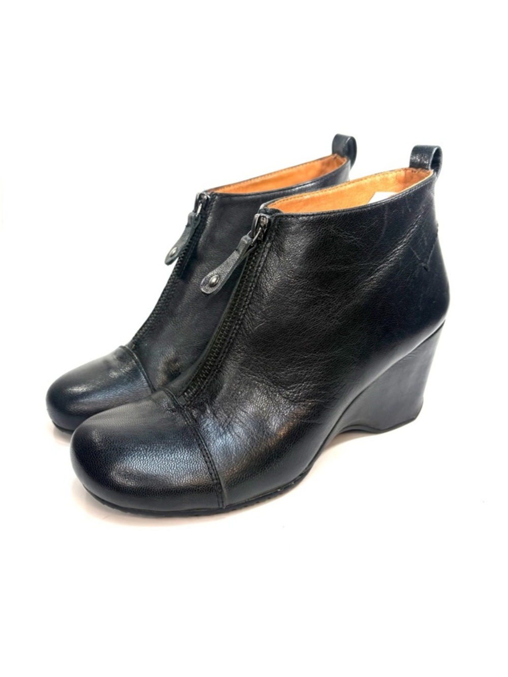 Gentle Souls Black Leather Wedge Bootie | 6.5